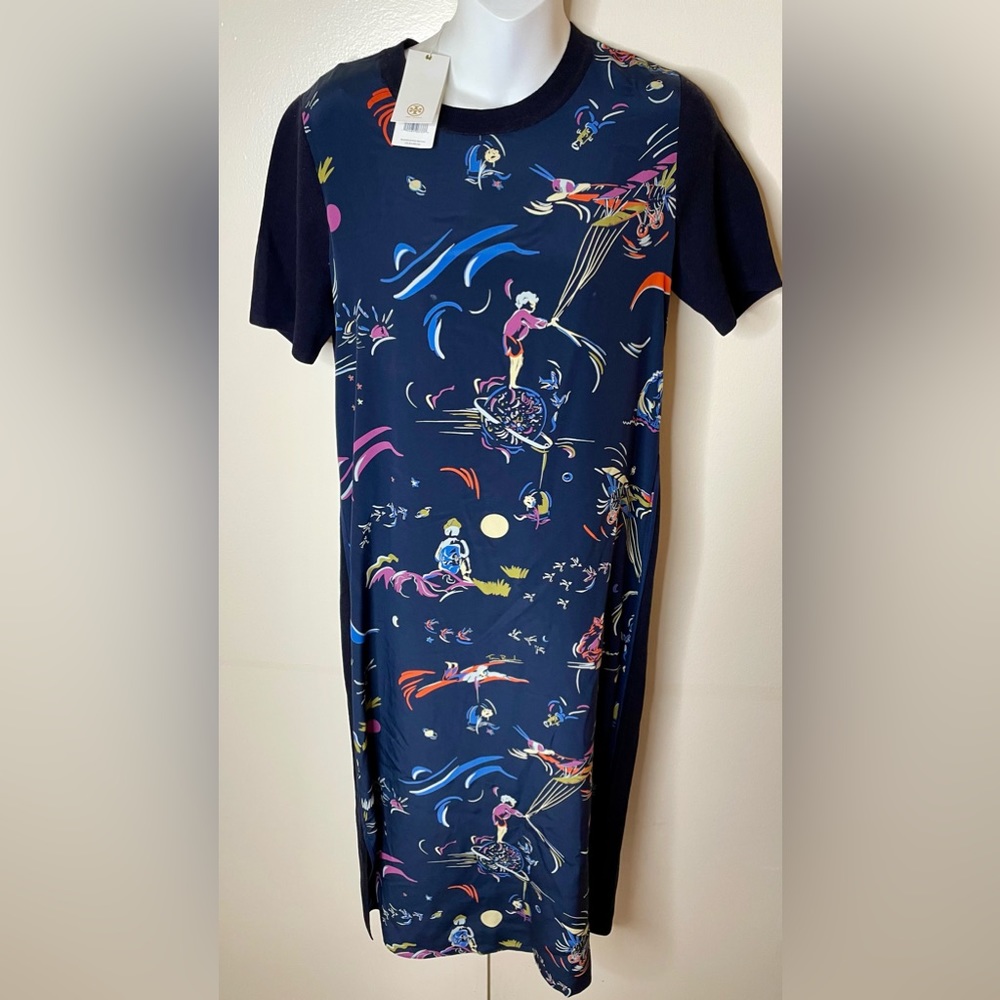NWT/ Tory Burch
Women’s Greer
Dress Navy
Blue Wool
Paneled Silk
Stylish Dress S.